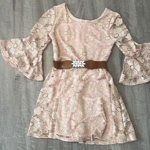 Amy Byer Girls Pink Lace Dress